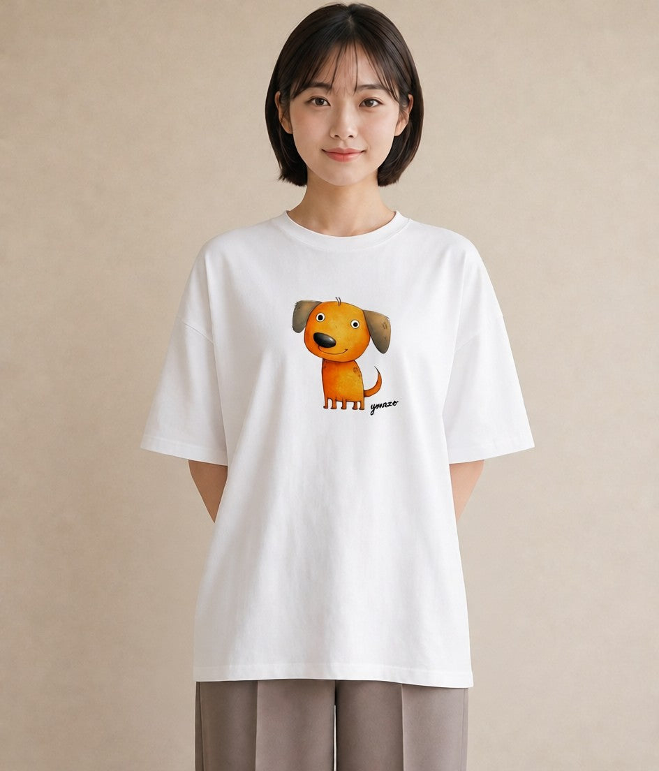 グラフィックTシャツ レディース 犬好き 犬 いぬ イラスト 秋コーデ おしゃれギフト 白T YMAZO
