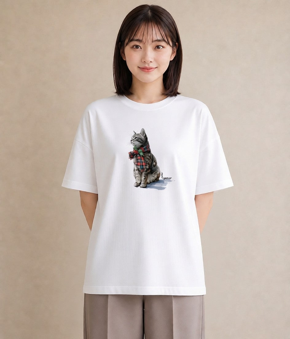 Tシャツ レディース アメリカンショートヘア 猫 ねこ イラスト 夏コーデ 通学 白T YMAZO