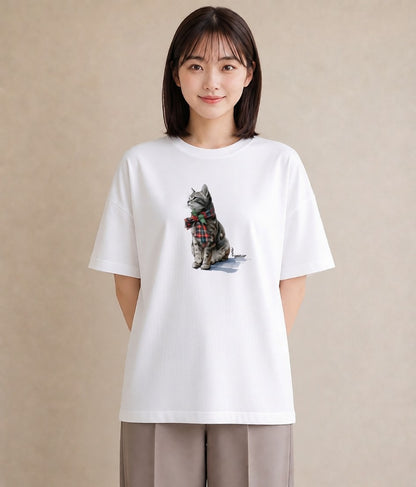 Tシャツ レディース アメリカンショートヘア 猫 ねこ イラスト 夏コーデ 通学 白T YMAZO