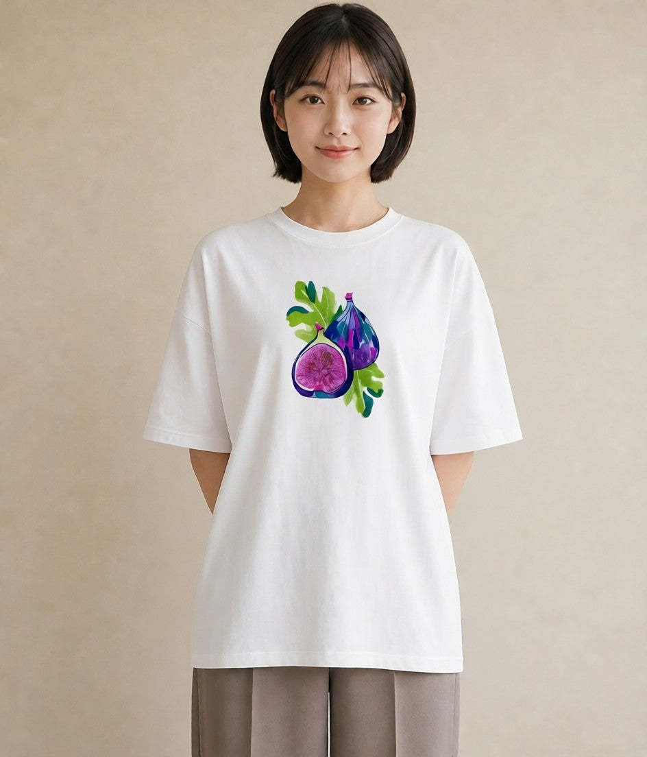グラフィックTシャツ レディース 木の実 植物 ボタニカル イラスト こなれ感 春コーデ 姉妹 白T YMAZO