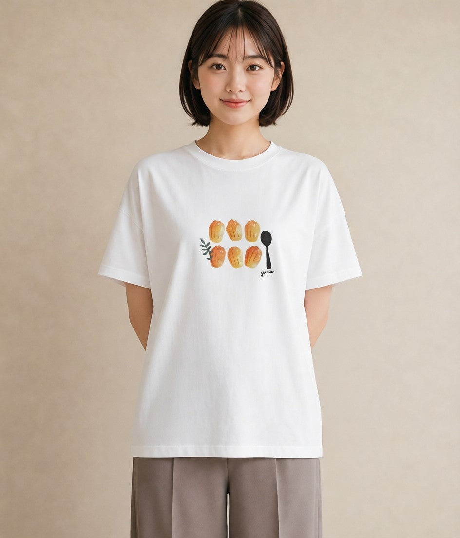 Tシャツ レディース ドーナツ 食べ物 フード イラスト 週末コーデ 敬老の日 白T YMAZO