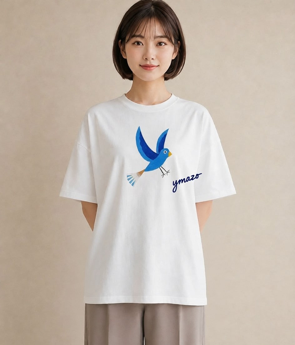 グラフィックTシャツ レディース セキセイインコ ペット 動物 イラスト 可愛い 社会人 女性 白T YMAZO