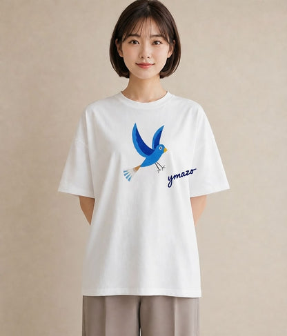 グラフィックTシャツ レディース セキセイインコ ペット 動物 イラスト 可愛い 社会人 女性 白T YMAZO