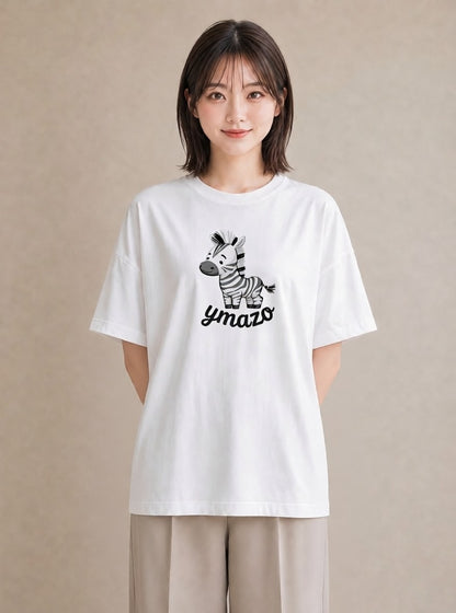 デザインTシャツ レディース しまうま 動物 アニマル イラスト レトロ 秋コーデ おしゃれギフト 白T YMAZO
