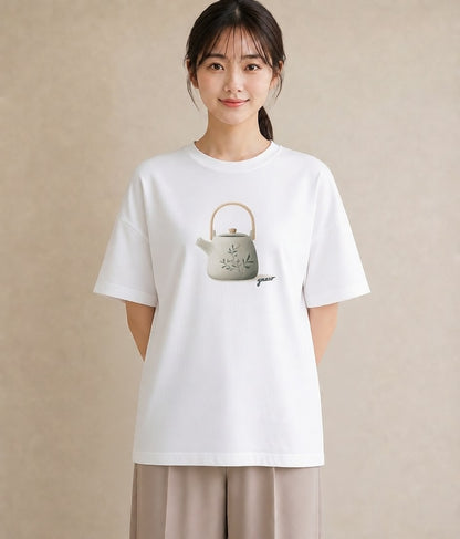 デザインTシャツ レディース ハーブティー 食べ物 フード イラスト 韓国風 春コーデ 姉妹 白T YMAZO
