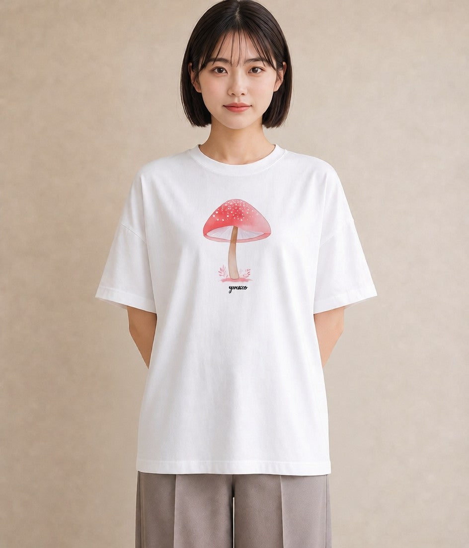 プリントTシャツ レディース 傘 水たまり 雨 ナチュラル アンティーク イラスト ガーリー デート 帰省 白T YMAZO