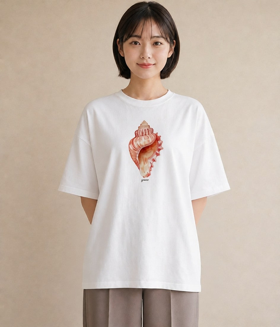 プリントTシャツ レディース かたつむり 昆虫 虫 イラスト ナチュラル 通勤 在宅 白T YMAZO