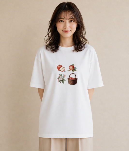 グラフィックTシャツ レディース 実り 植物 ボタニカル イラスト ヴィンテージ風 ビーチ デイリーウェア 白T YMAZO