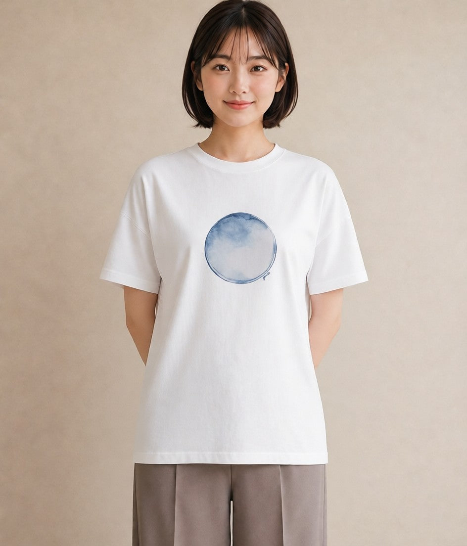 プリントTシャツ レディース プラネット 星空 宇宙 イラスト モード 女性向けギフト 散歩 白T YMAZO