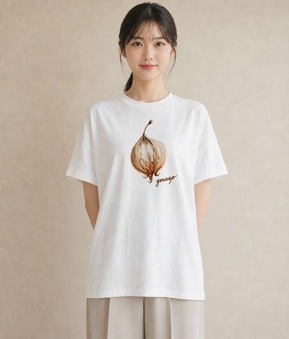 デザインTシャツ レディース どんぐり 植物 ボタニカル イラスト 通勤 在宅 白T YMAZO