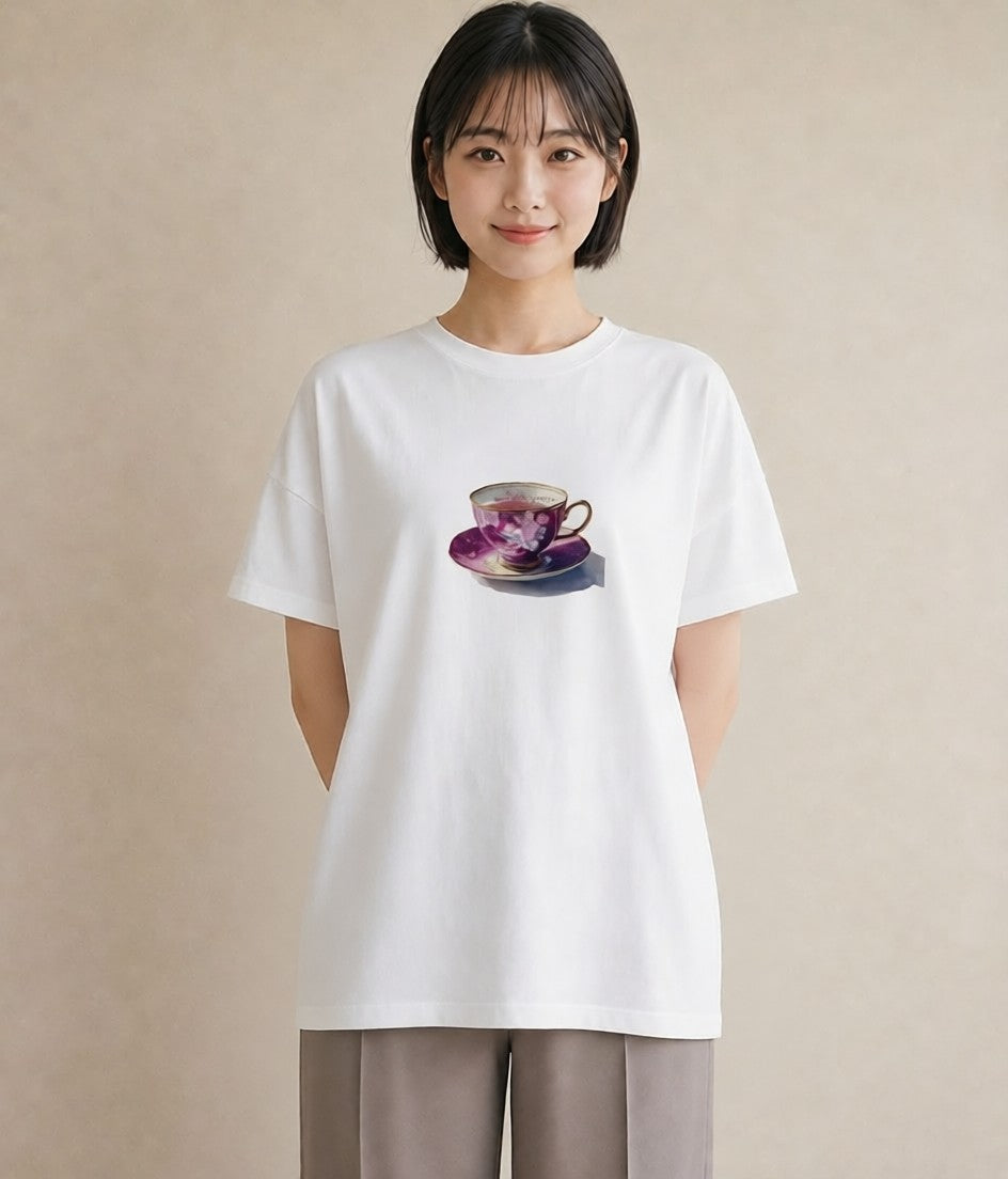 プリントTシャツ レディース 紅茶 食べ物 フード イラスト シック お揃い 親子 白T YMAZO