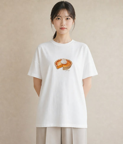 プリントTシャツ レディース パン 食べ物 フード イラスト ヴィンテージ風 部屋着 女性向けギフト 白T YMAZO