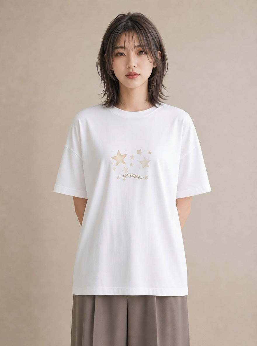 Tシャツ レディース 射手座 星空 宇宙 イラスト カジュアル お揃い 親子 白T YMAZO