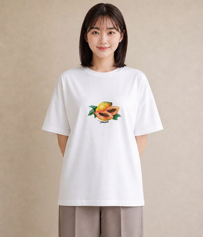 Tシャツ レディース メロン 食べ物 フード イラスト ガーリー 姉妹 送別ギフト 白T YMAZO