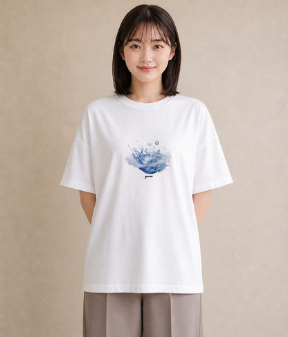 Tシャツ レディース 雨上がりの小道 雨上がり 小道 ナチュラル アンティーク イラスト ガーリー 秋コーデ おしゃれギフト 白T YMAZO