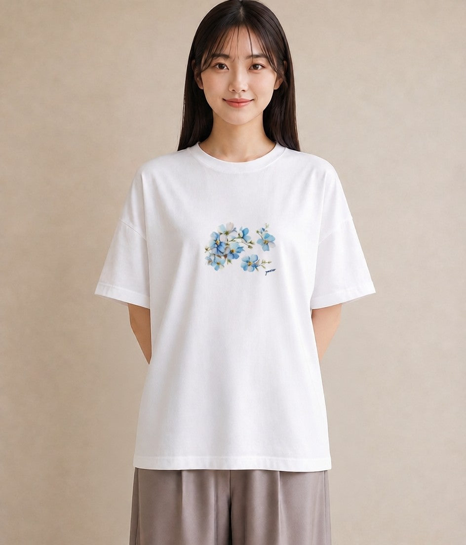 デザインTシャツ レディース 花 花柄 イラスト シック 女性 旅行用 白T YMAZO