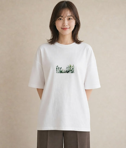 プリントTシャツ レディース ボタニカル 植物 イラスト きれいめ 親子 20代 白T YMAZO