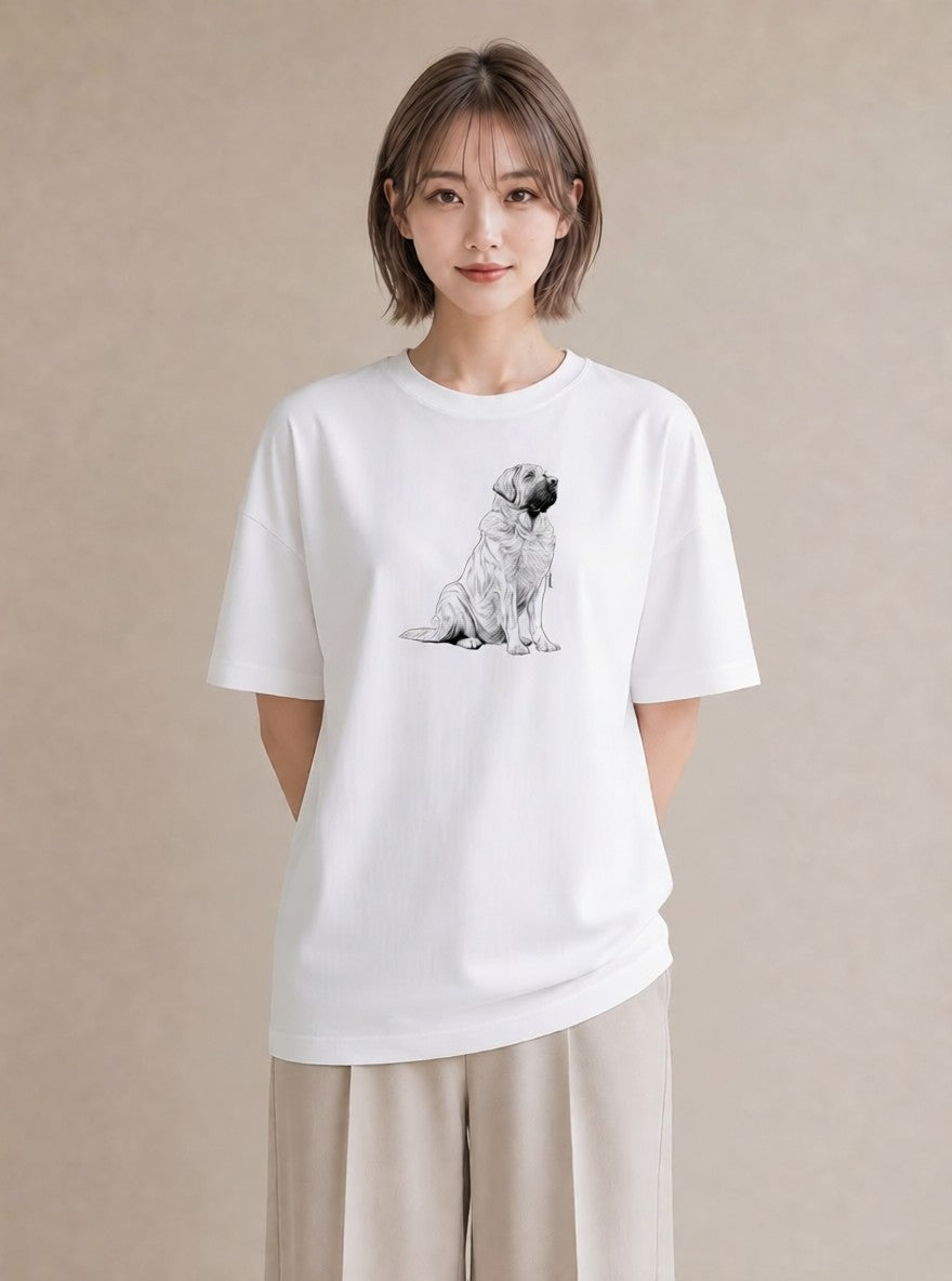 グラフィックTシャツ レディース 豆柴 犬 いぬ イラスト ラフカジュアル 友達ギフト 部屋着 白T YMAZO