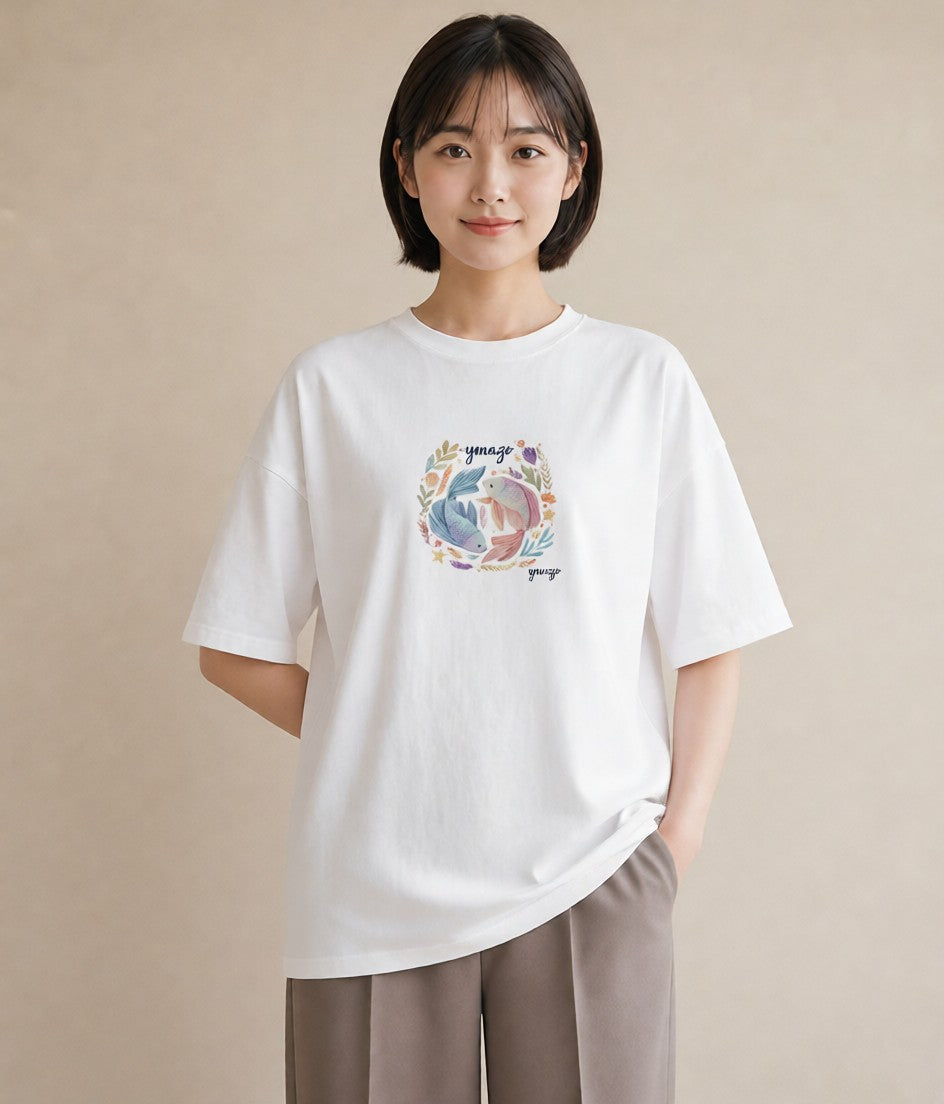 グラフィックTシャツ レディース 天秤座 星空 宇宙 イラスト お洒落 自分用 ルームウェア 白T YMAZO