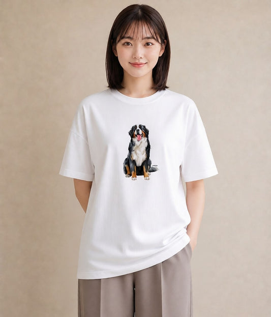 Tシャツ レディース 老犬 犬 いぬ イラスト 普段使い 在宅 公園 白T