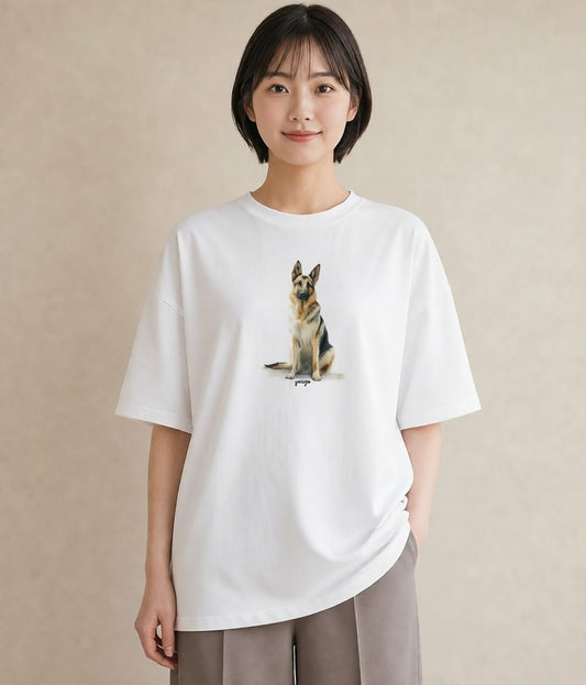 デザインTシャツ レディース 愛犬 犬 いぬ イラスト ゆるコーデ カフェ服 クリスマス 白T YMAZO