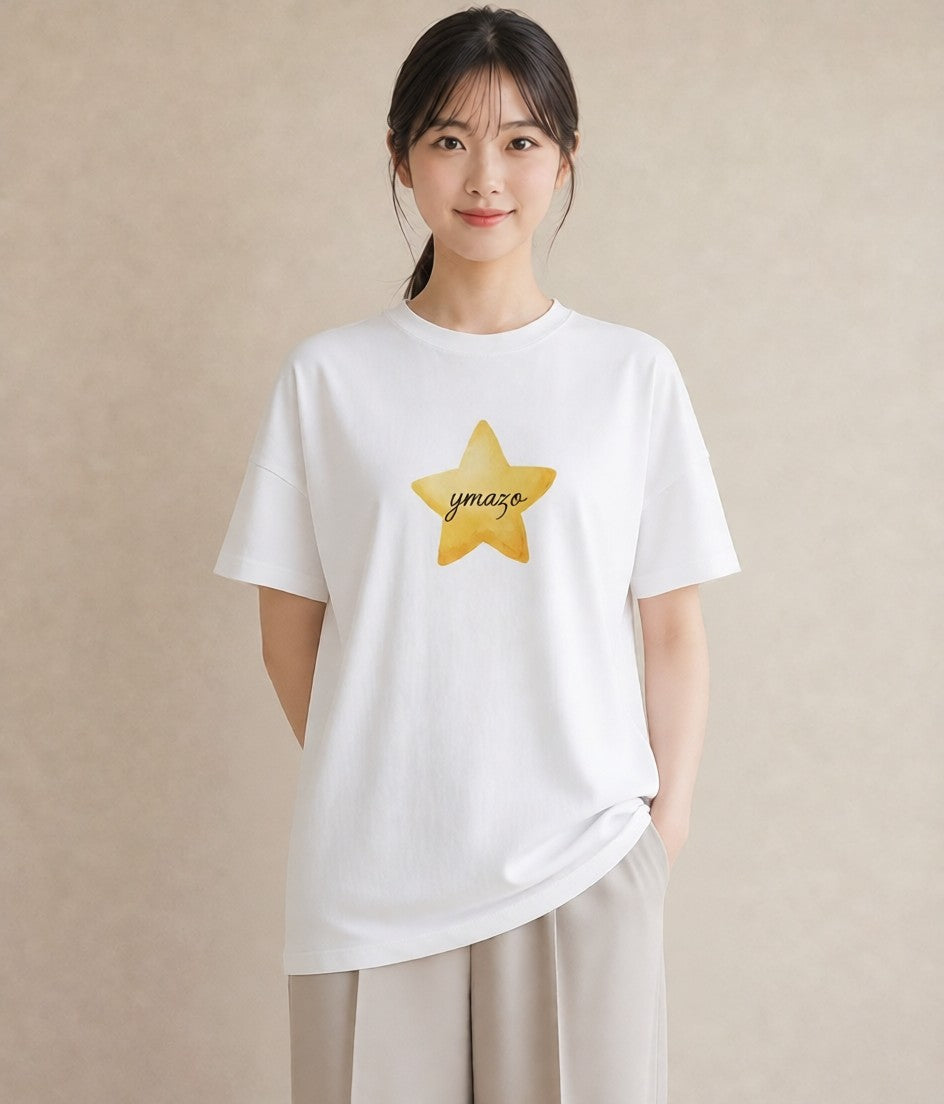 半袖Tシャツ レディース 星空 宇宙 イラスト 可愛い 通勤 在宅 白T YMAZO