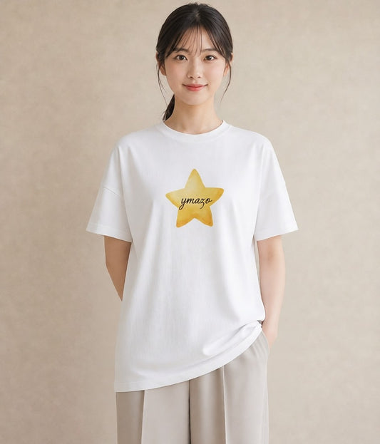 半袖Tシャツ レディース 星空 宇宙 イラスト 可愛い 通勤 在宅 白T YMAZO