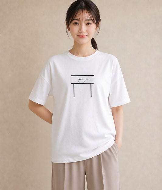 デザインTシャツ レディース 街灯 夜霧 夜 ナチュラル アンティーク イラスト きれいめ 夏コーデ 通学 白T YMAZO