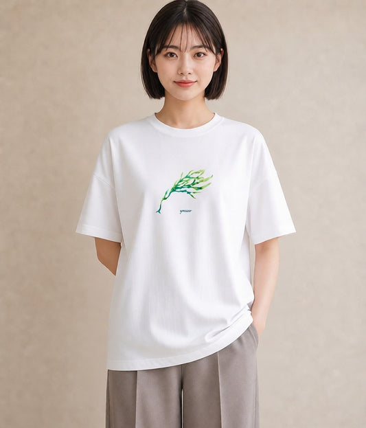 デザインTシャツ レディース 新緑 植物 ボタニカル イラスト ゆるコーデ ホワイトデー 春服 白T YMAZO