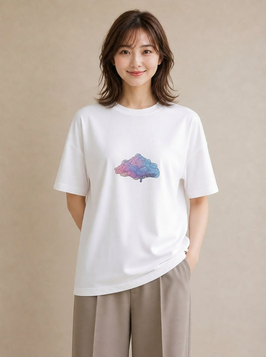 グラフィックTシャツ レディース 空 星空 宇宙 イラスト こなれ感 旅行用 海 白T YMAZO
