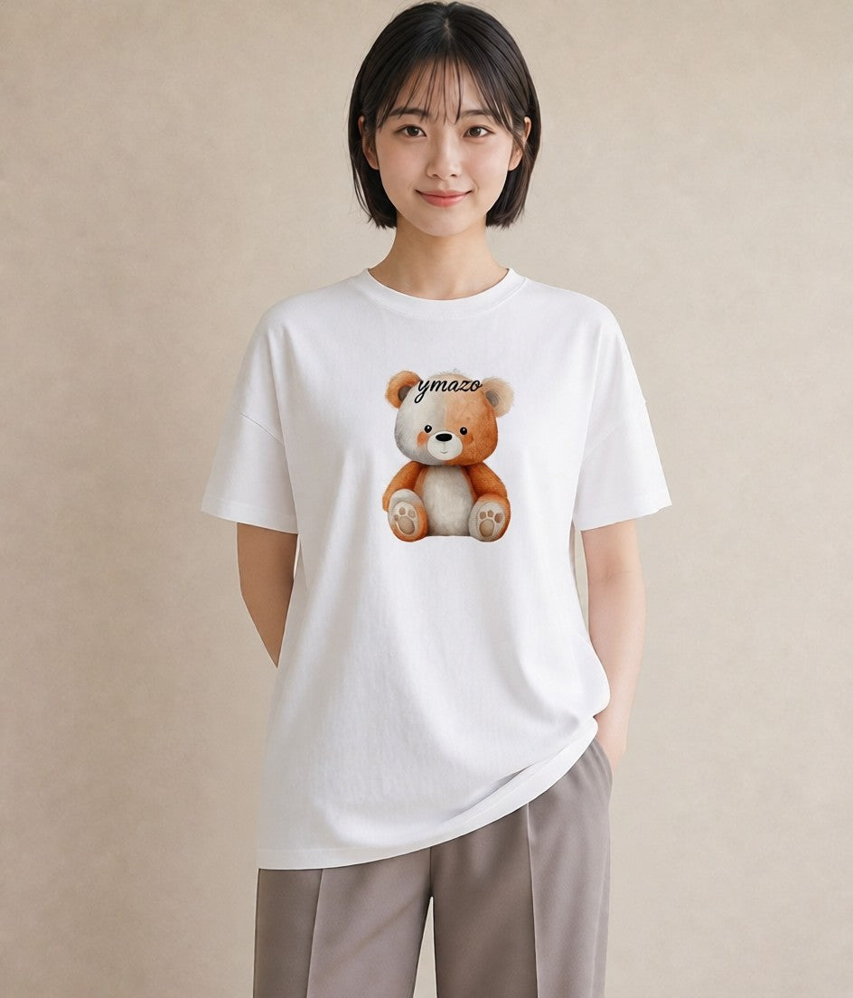 半袖Tシャツ レディース しろくま 白くま 動物 アニマル イラスト 抜け感 クリスマス 旅行 白T YMAZO