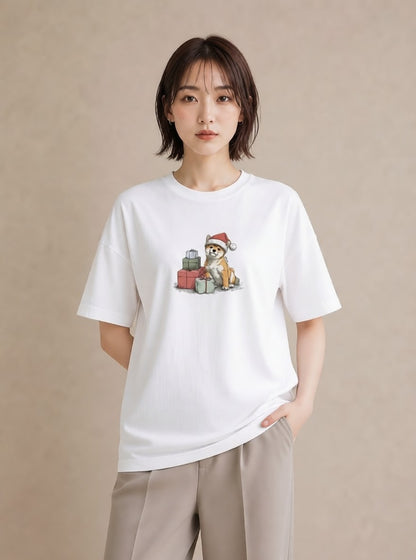 デザインTシャツ レディース 柴犬 しばいぬ 犬 いぬ イラスト レトロ 母の日 ビーチ 白T YMAZO