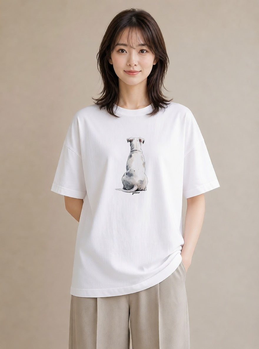 グラフィックTシャツ レディース いぬ 犬 ワンコ イラスト 個性的 在宅 公園 白T YMAZO