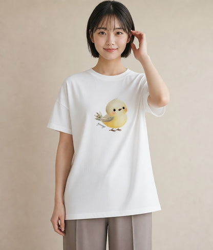 グラフィックTシャツ レディース マメルリハ ペット 動物 イラスト きれいめ 20代 カジュアルコーデ 白T YMAZO