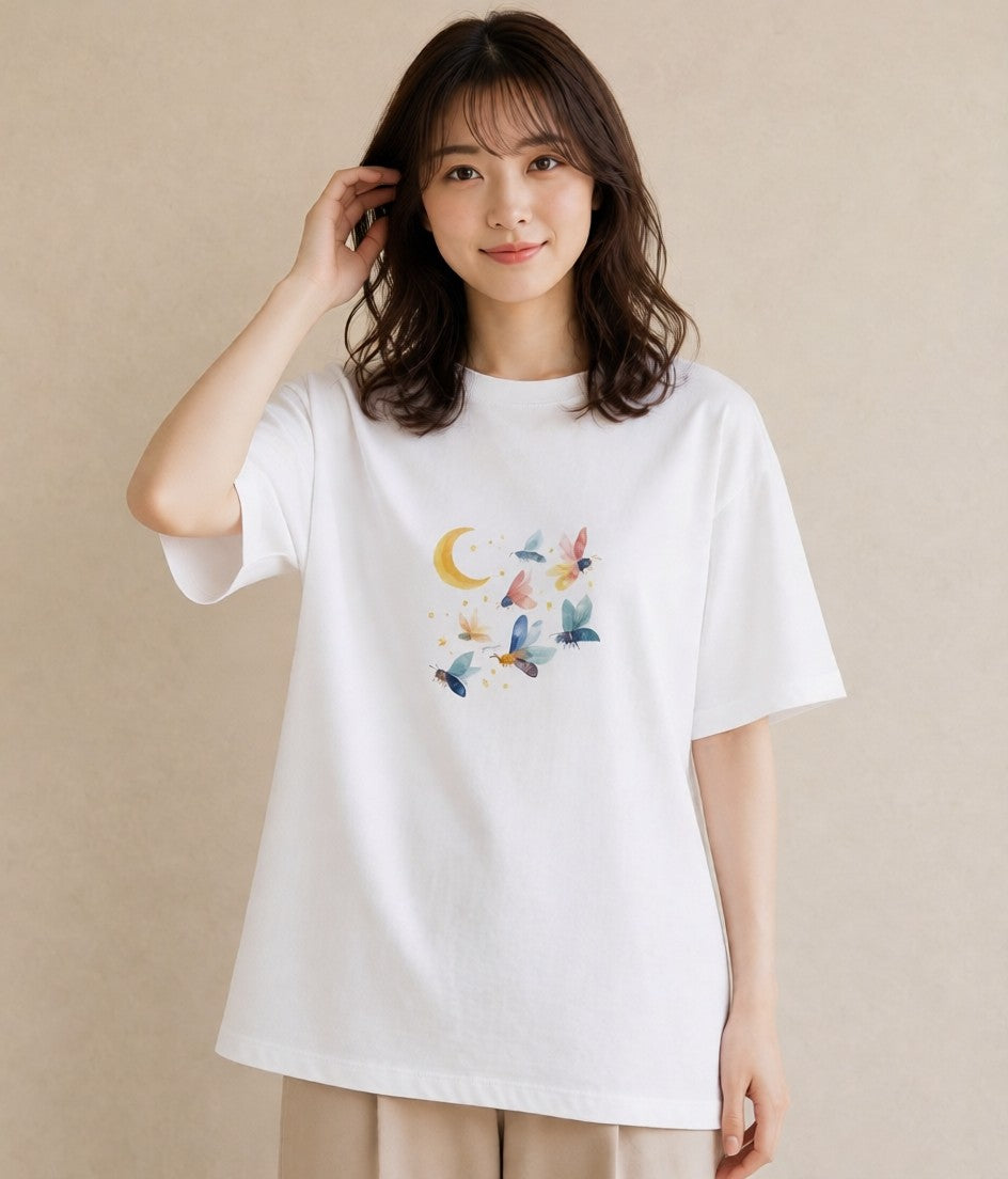 デザインTシャツ レディース みつばち 昆虫 虫 イラスト 旅行コーデ 散歩 お出かけ 白T YMAZO
