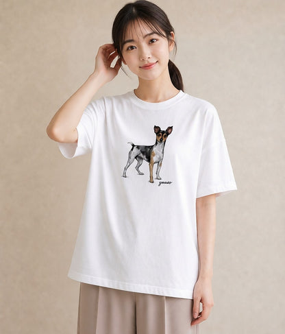 Tシャツ レディース ジャックラッセルテリア 犬 いぬ イラスト 個性的 公園 ママ 白T YMAZO