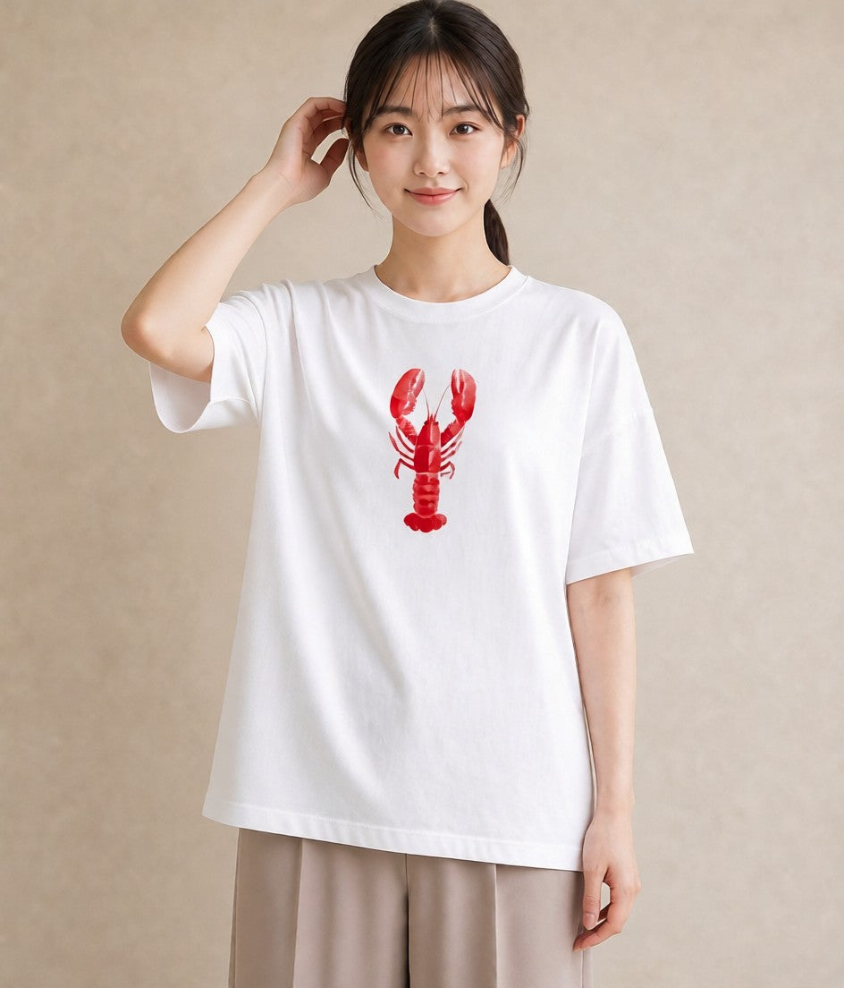 Tシャツ レディース ヤドカリ 海の生き物 海 イラスト きれいめ 20代 カジュアルコーデ 白T YMAZO