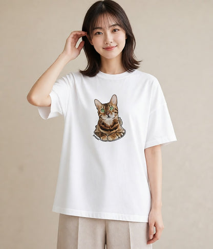 Tシャツ レディース 肉球 猫 ねこ イラスト ガーリー 社会人 女性 白T YMAZO