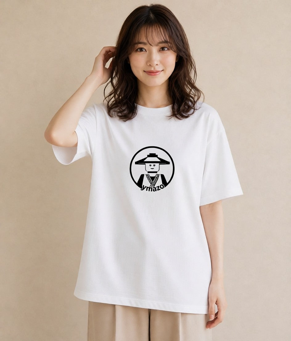 デザインTシャツ レディース 扇子 そよ風 ナチュラル アンティーク イラスト 北欧風 ミセス 春コーデ 白T YMAZO