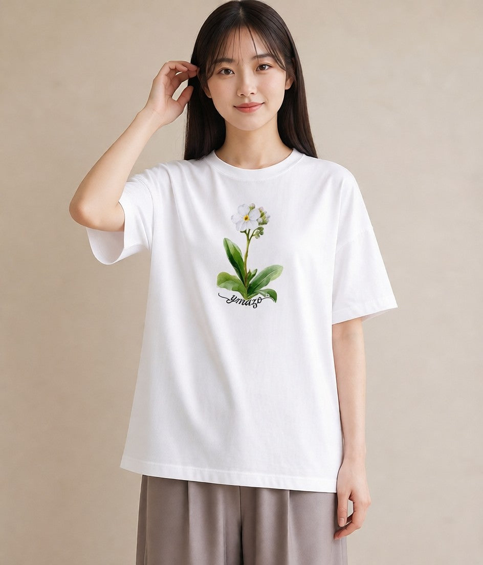 プリントTシャツ レディース 金木犀 花 花柄 イラスト シック 母の日 ビーチ 白T YMAZO