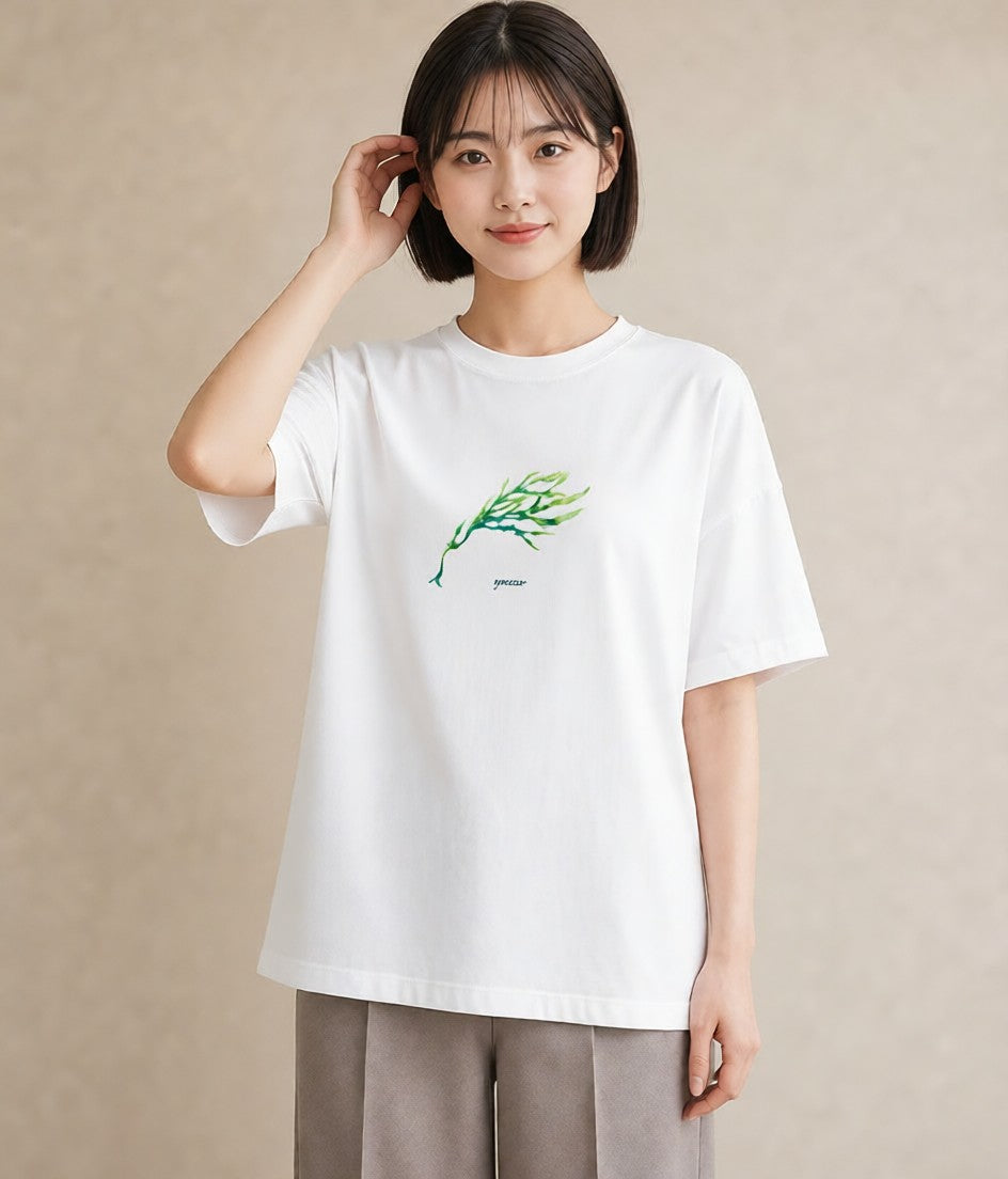 デザインTシャツ レディース 新緑 植物 ボタニカル イラスト ゆるコーデ ホワイトデー 春服 白T YMAZO