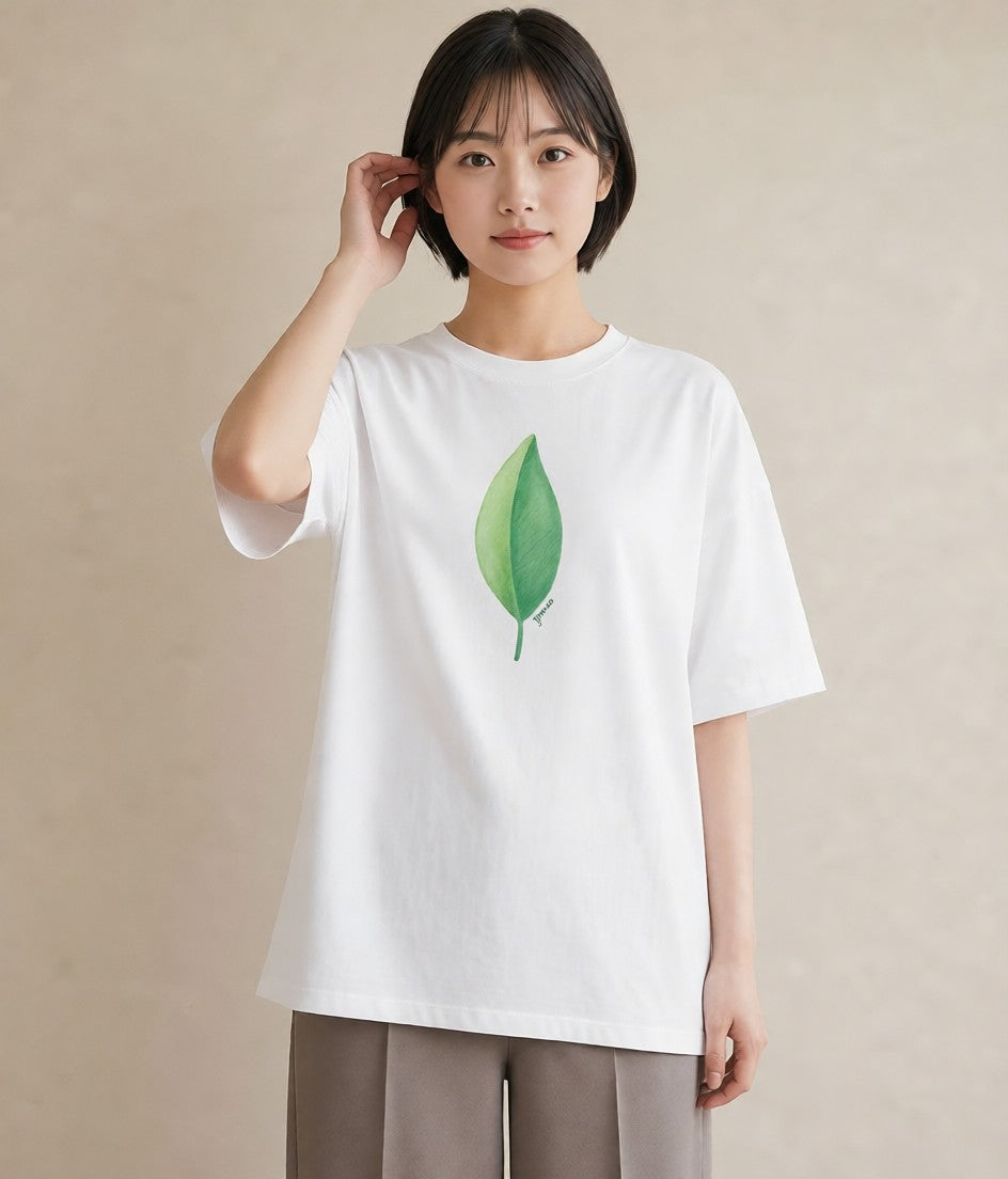 Tシャツ レディース ユーカリ 植物 ボタニカル イラスト ゆるかわ 夏コーデ 通学 白T YMAZO