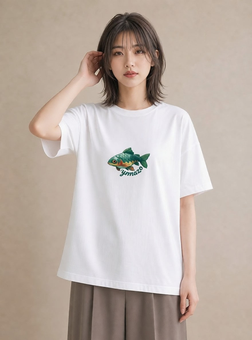 Tシャツ レディース メダカ ペット 動物 イラスト シック お出かけ 普段着 白T YMAZO