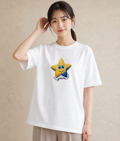 Tシャツ レディース スター 星空 宇宙 イラスト 週末コーデ 敬老の日 白T YMAZO