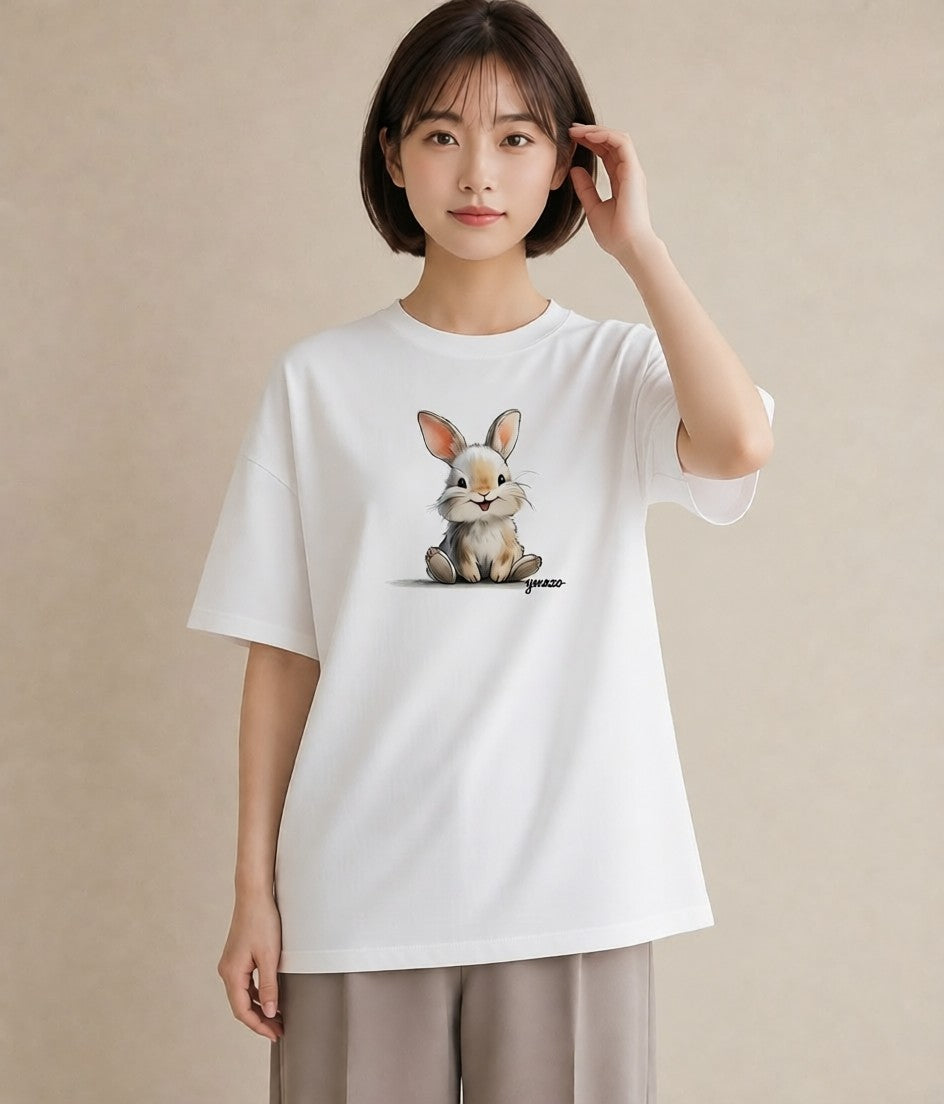 プリントTシャツ レディース ネザーランドドワーフ ペット 動物 イラスト モード 秋コーデ おしゃれギフト 白T YMAZO