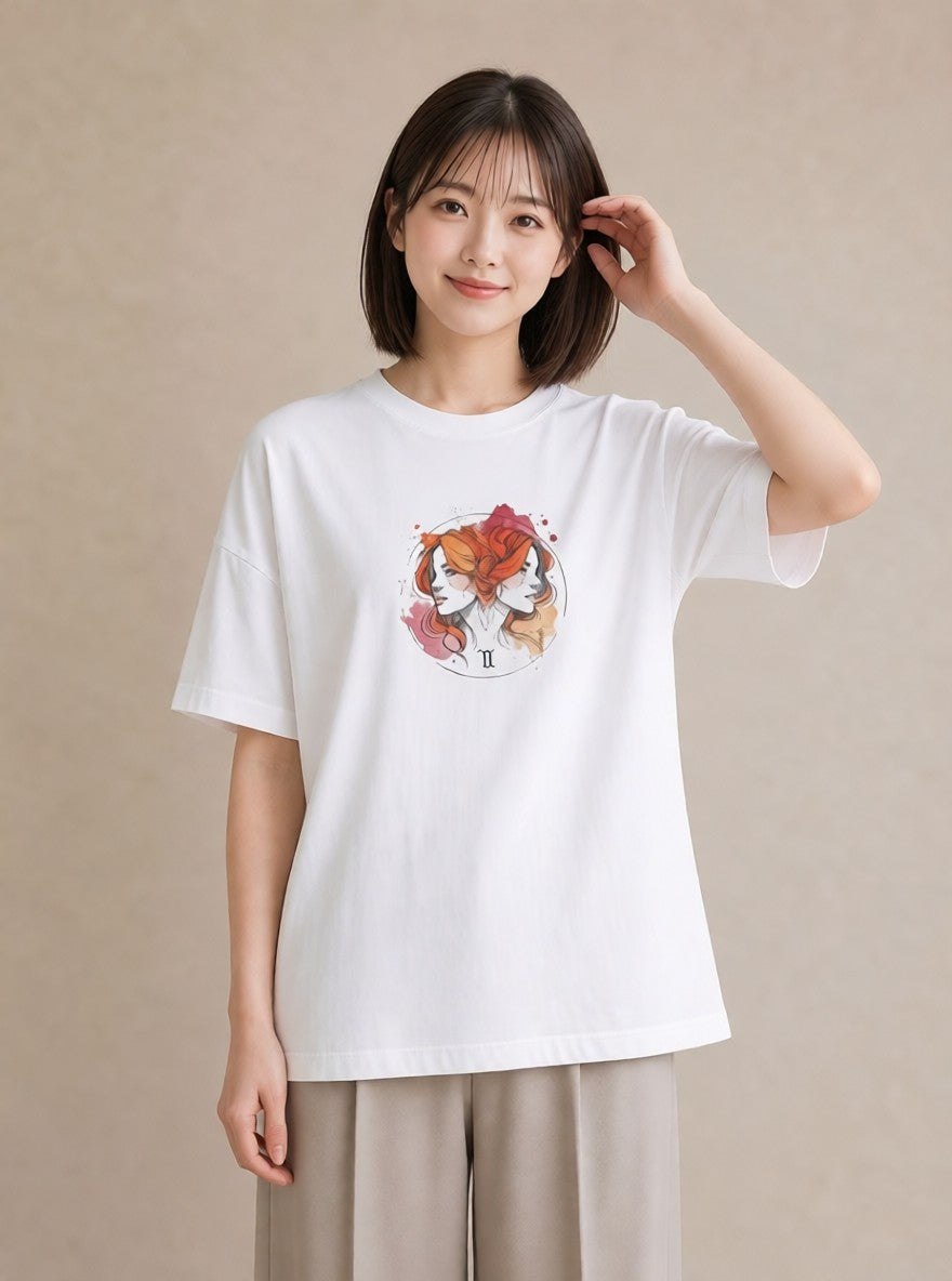 半袖Tシャツ レディース 乙女座 星空 宇宙 イラスト ボタニカル クリスマス 旅行 白T YMAZO