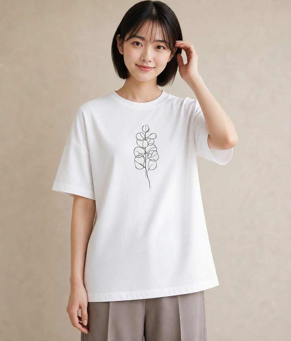 プリントTシャツ レディース 観葉植物 ボタニカル 植物 イラスト お洒落 母娘コーデ 自分用 白T YMAZO