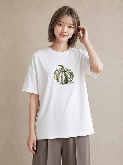 半袖Tシャツ レディース メロン 食べ物 フード イラスト ガーリー 友達ギフト 部屋着 白T YMAZO