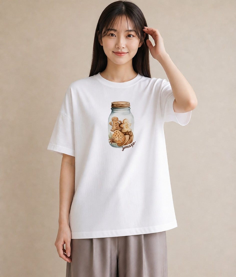 半袖Tシャツ レディース はちみつ 食べ物 フード イラスト レトロ 社会人 女性 白T YMAZO