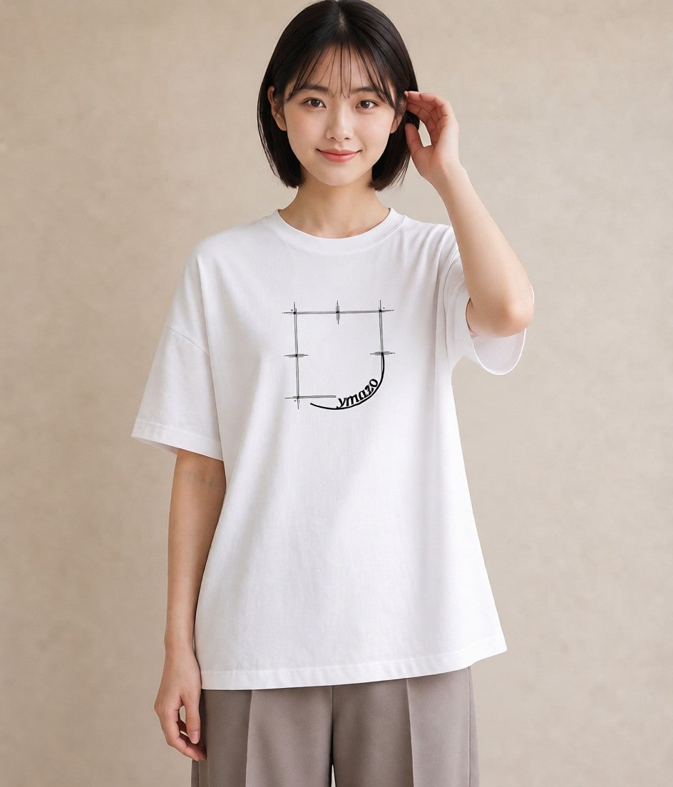 半袖Tシャツ レディース レースハンカチ レース ハンカチ ナチュラル アンティーク イラスト モード 春コーデ 姉妹 白T YMAZO